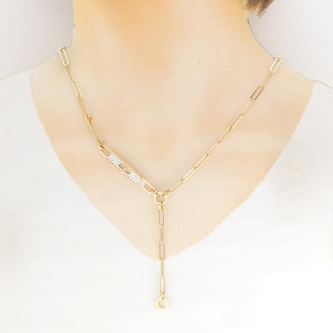 エルメス ケリー チェーン ラリアット スモール ネックレス 0.62CT