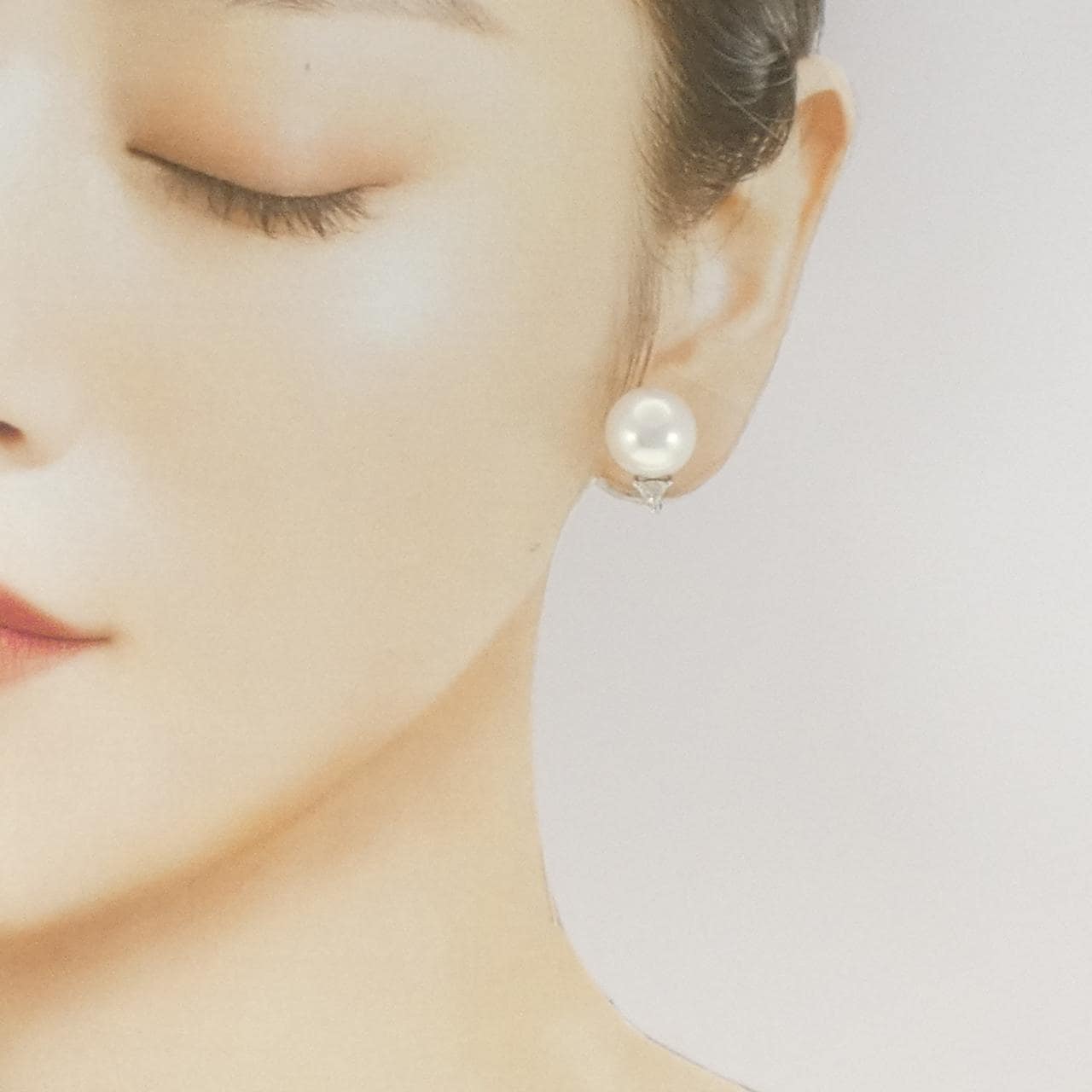 K14WG 白蝶パール イヤリング 13.2mm