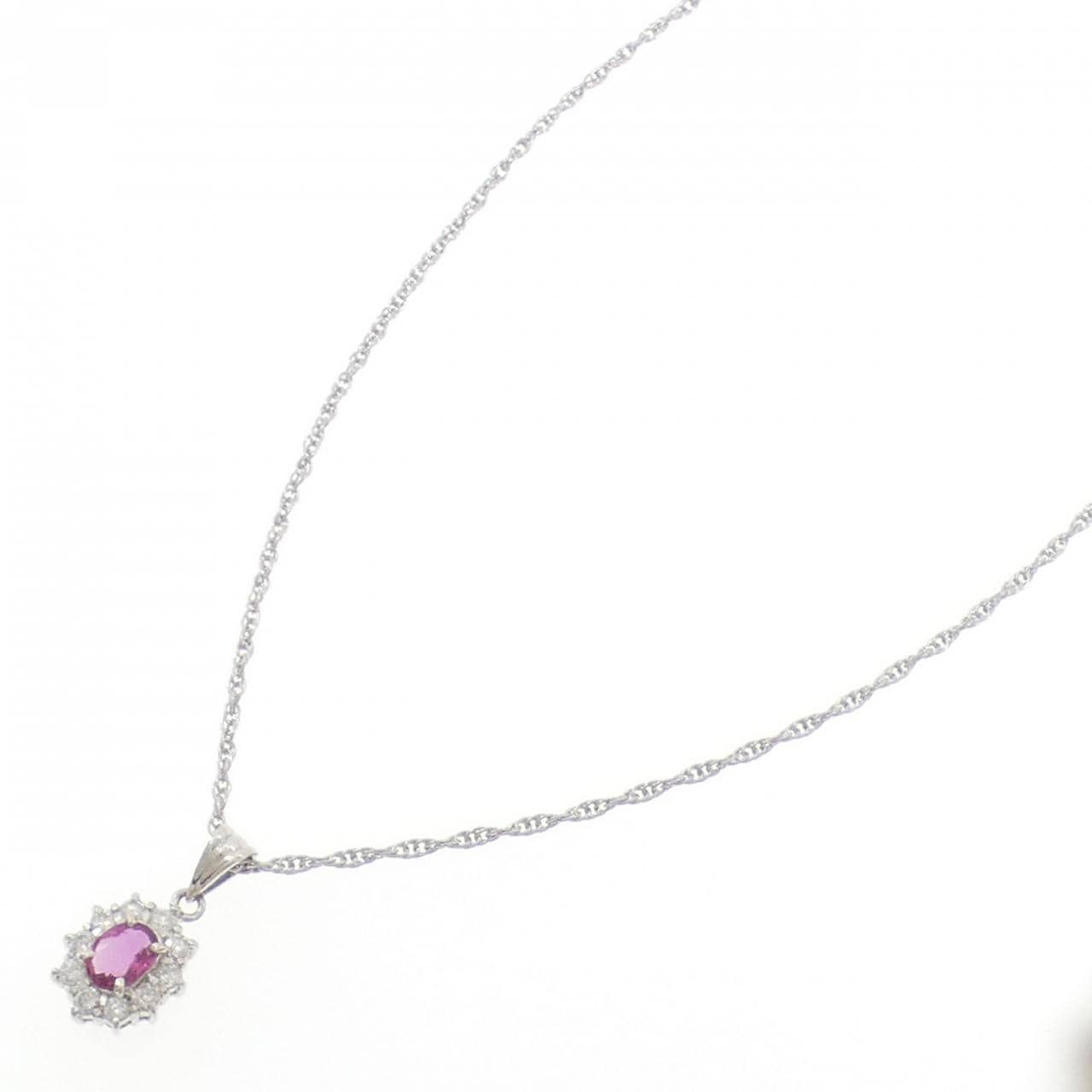 PT/PT850 ルビー ネックレス 0.47CT