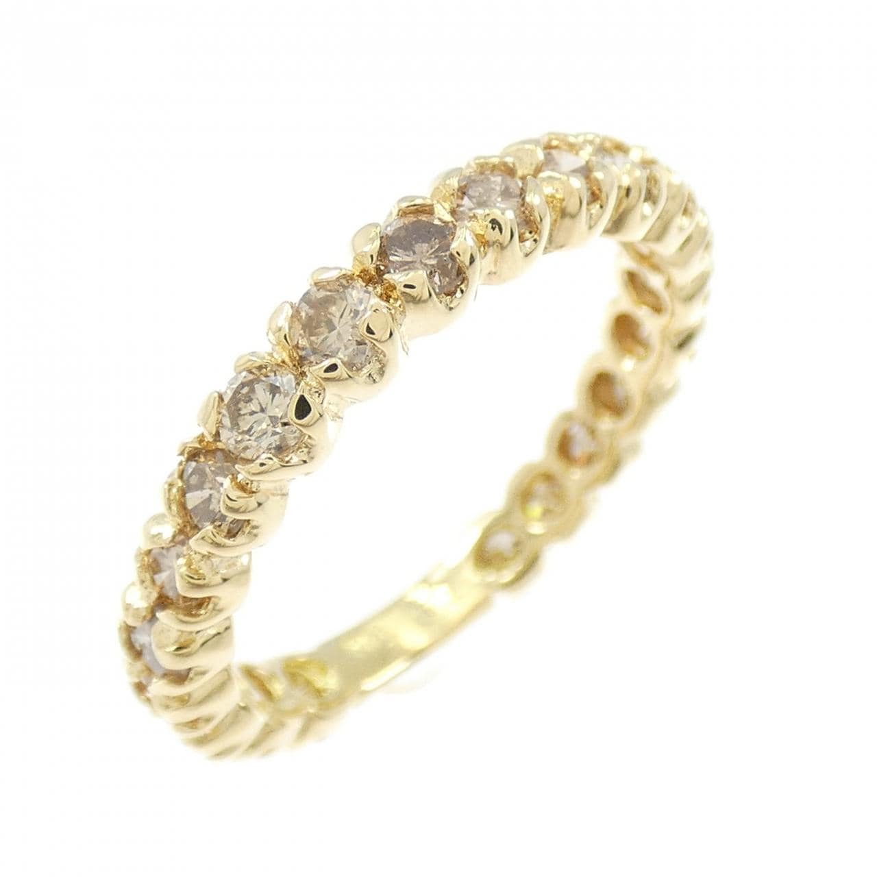 K18YG ハーフエタニティ ダイヤモンド リング 1.0CT