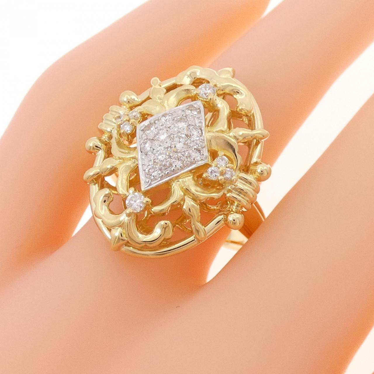 K18YG/K18WG ダイヤモンド リング 0.40CT