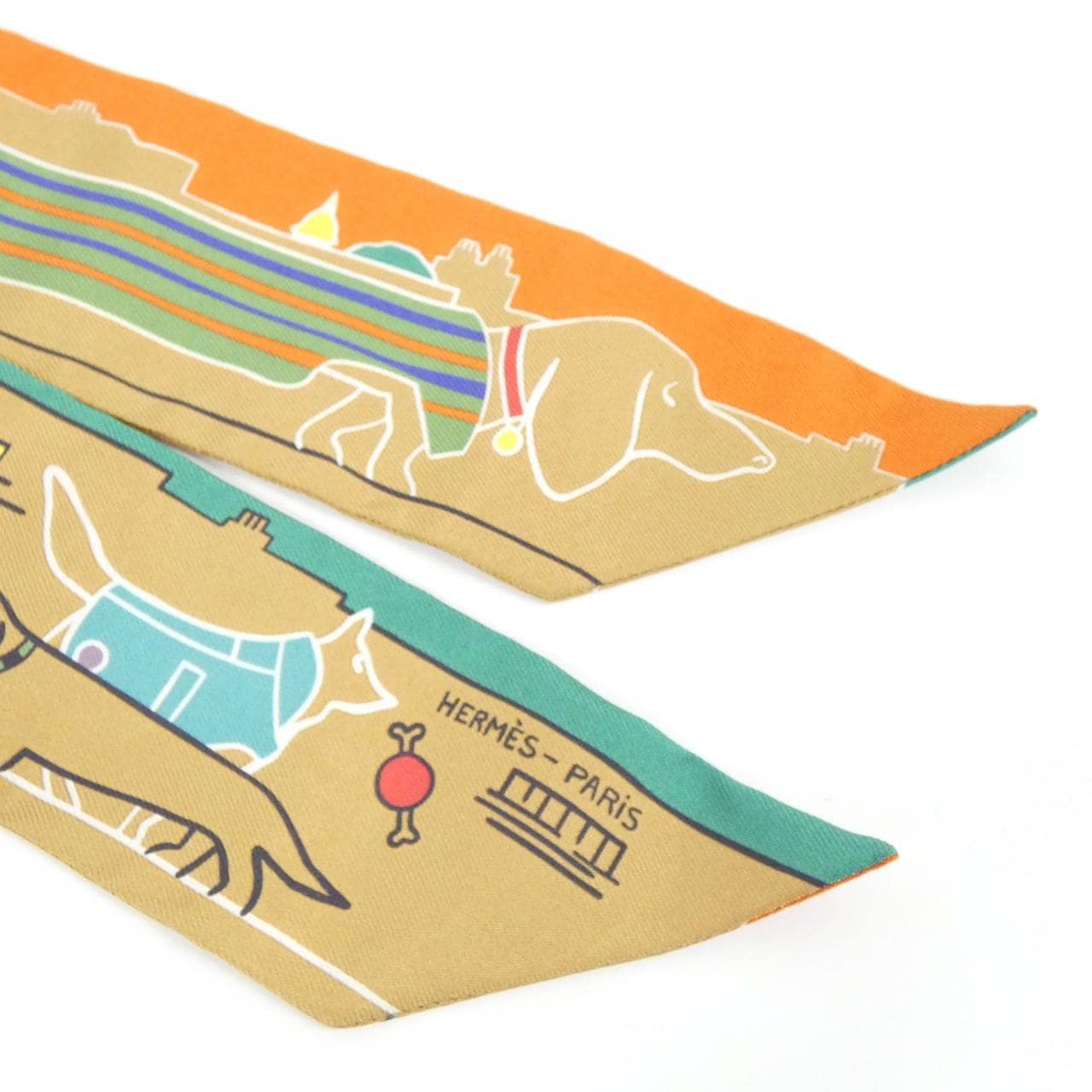 【未使用品】エルメス LES CHIENS PARISIENS ツイリー 064116S スカーフ