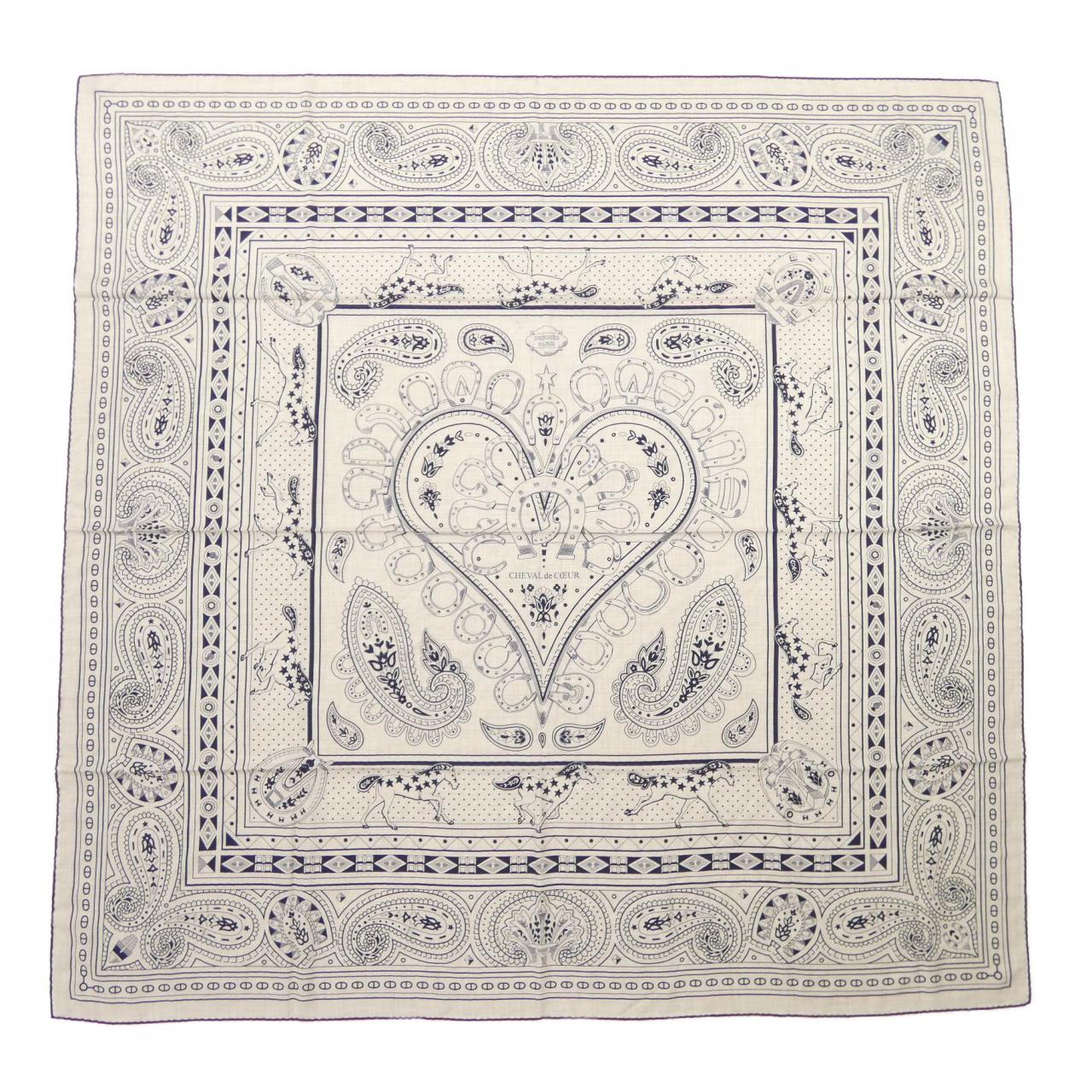 エルメス HERMES CHEVAL DE COEUR BANDANA H244259S カレジェアン140 ショール