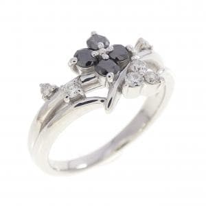 K18WG フラワー ダイヤモンド リング 0.30CT