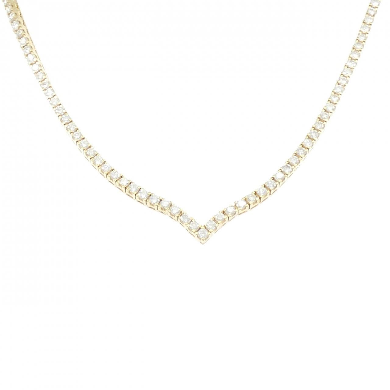 750YG ダイヤモンド ネックレス 6.54CT