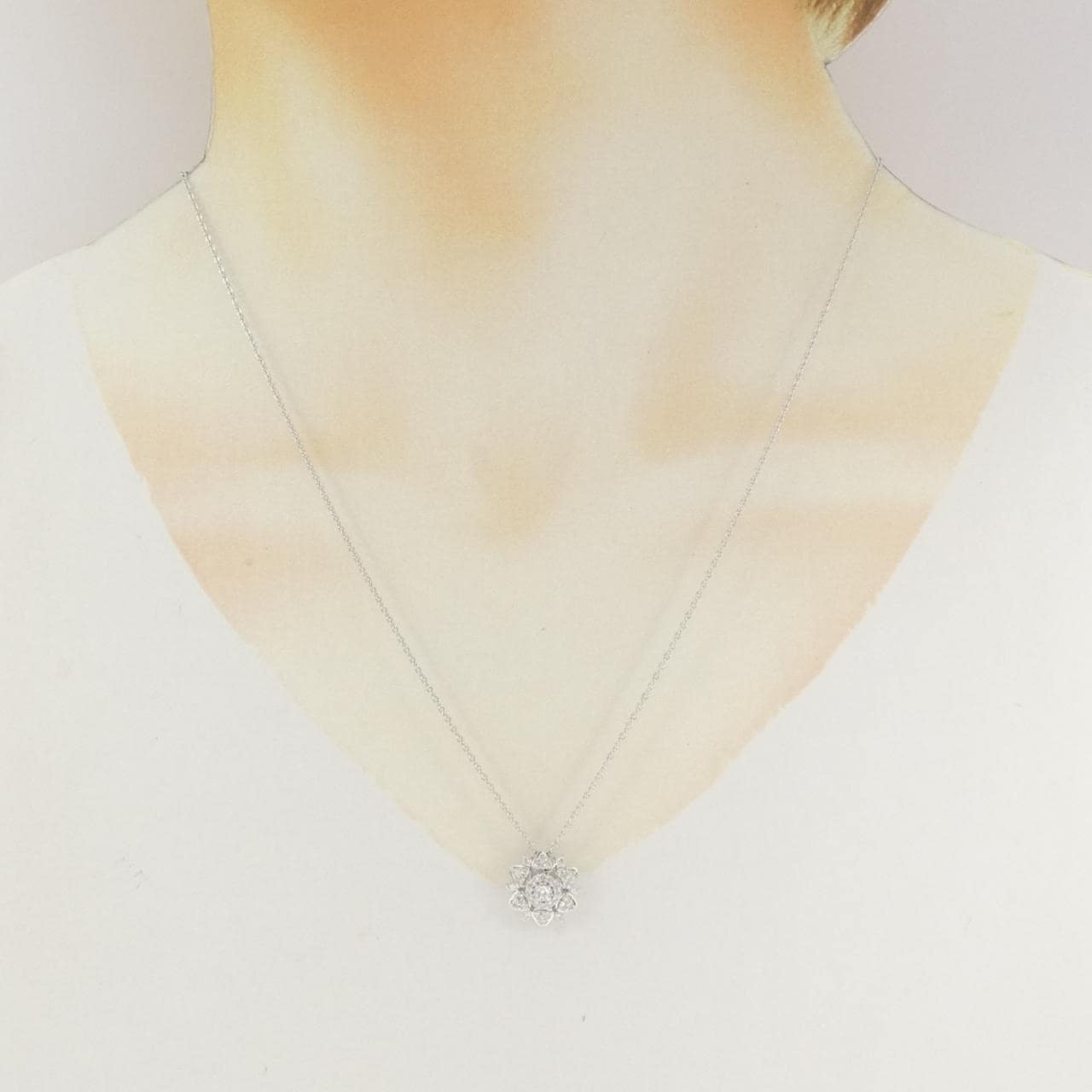 K18WG ダイヤモンド ネックレス 0.50CT