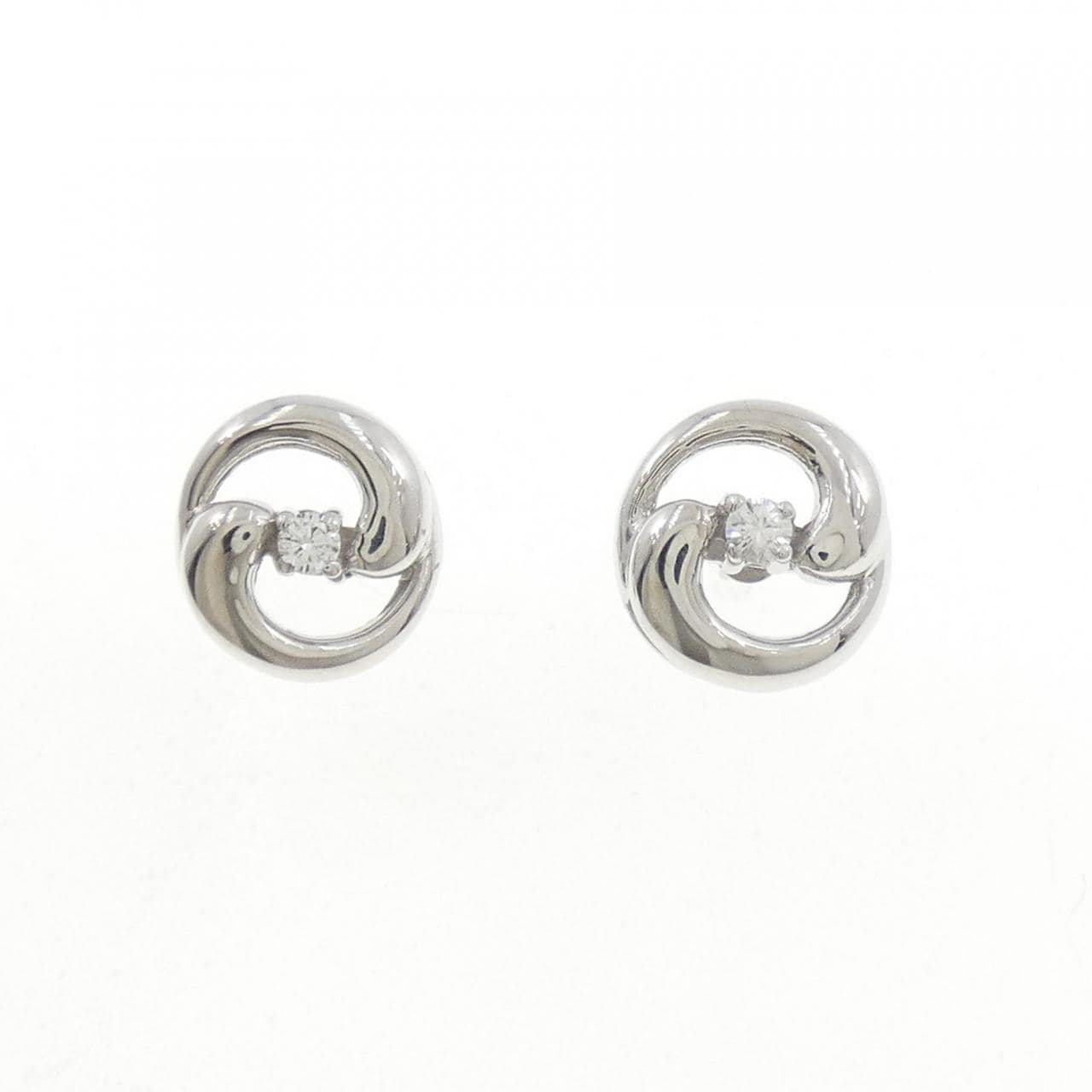 K14WG ダイヤモンド ピアス