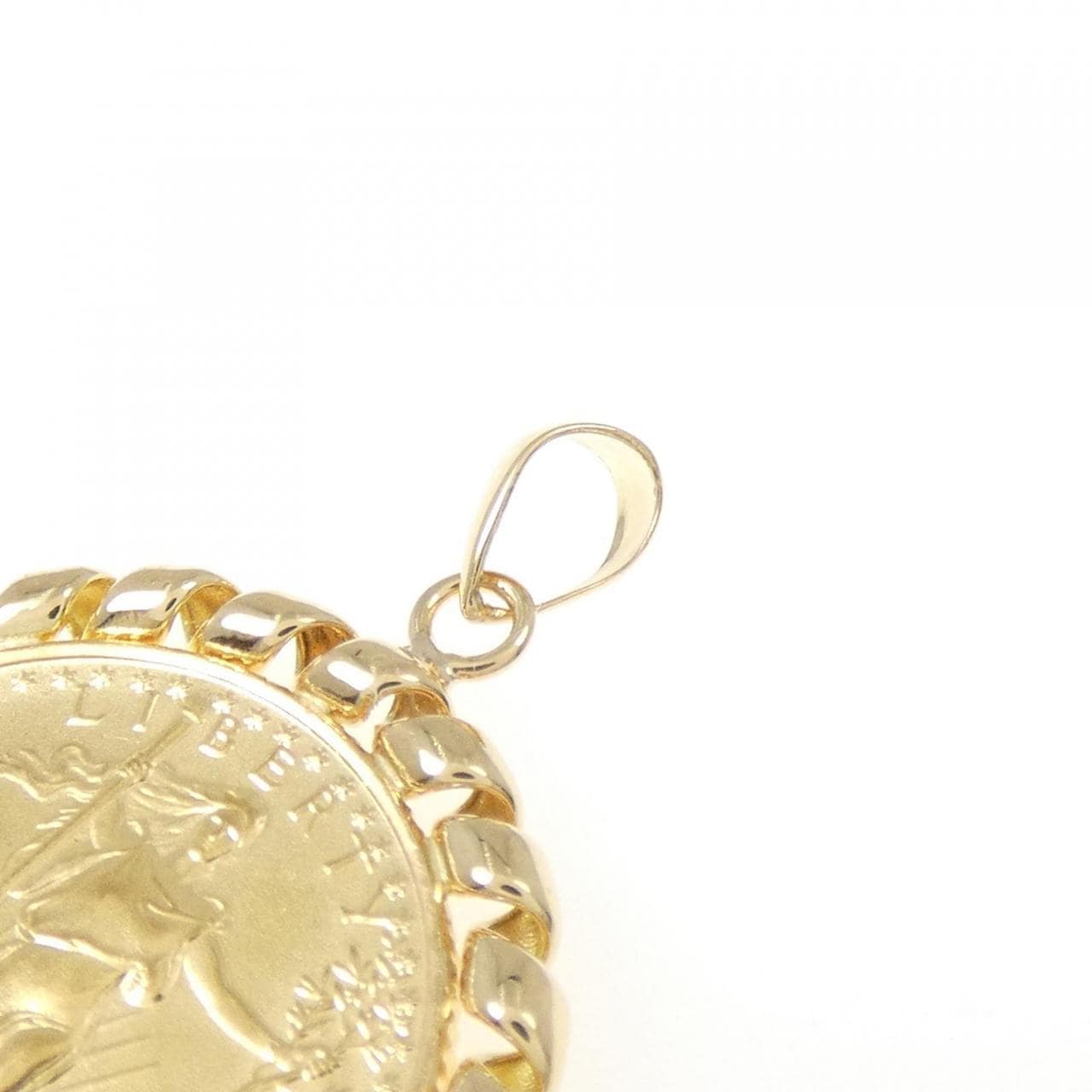 K18YG(枠) コイン ペンダント