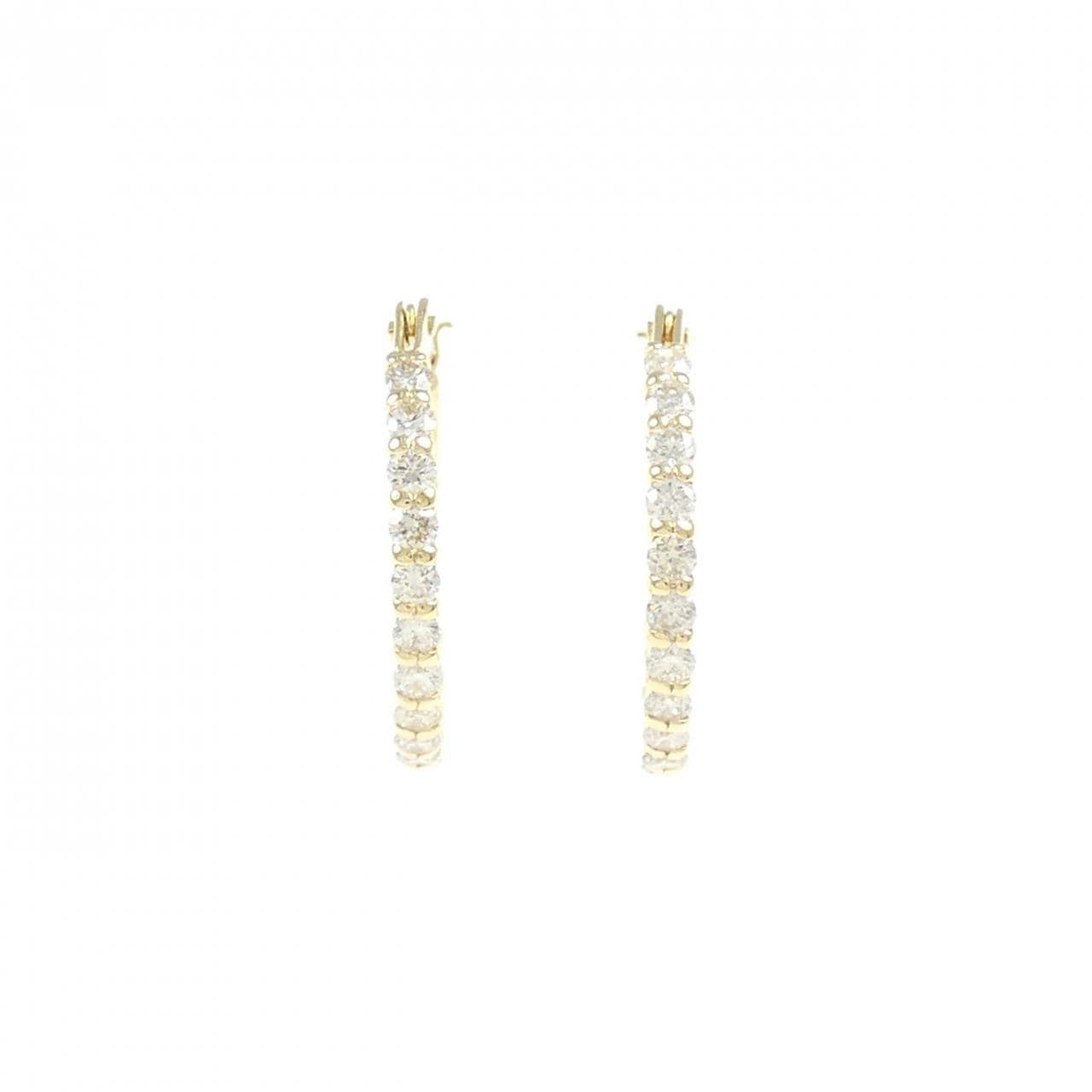 K18YG ダイヤモンド フープ ピアス 0.50CT