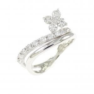 PT900 フラワー ダイヤモンド リング 0.38CT