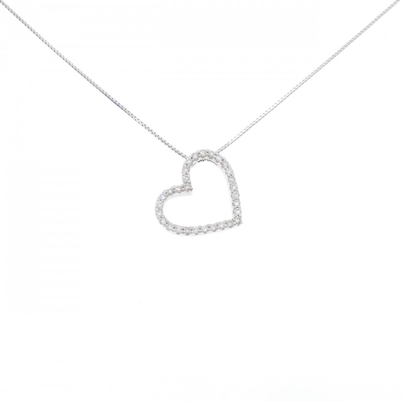 K18WG ハート ダイヤモンド ネックレス 0.34CT