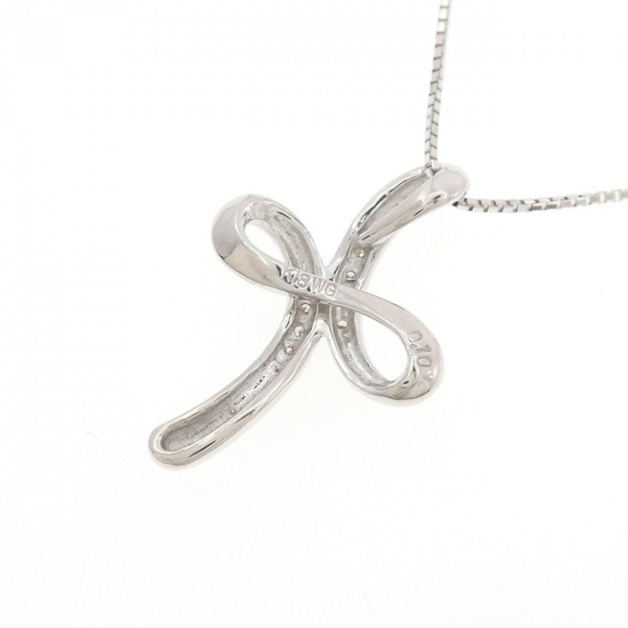 K18WG ダイヤモンド ネックレス 0.10CT