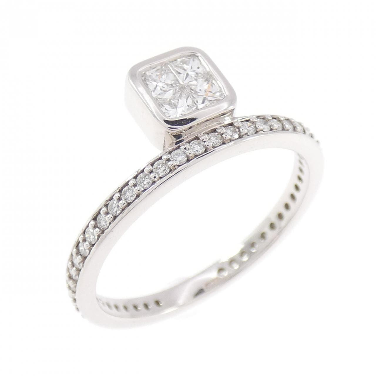 【新品】K18白金钻石戒指，0.25克拉