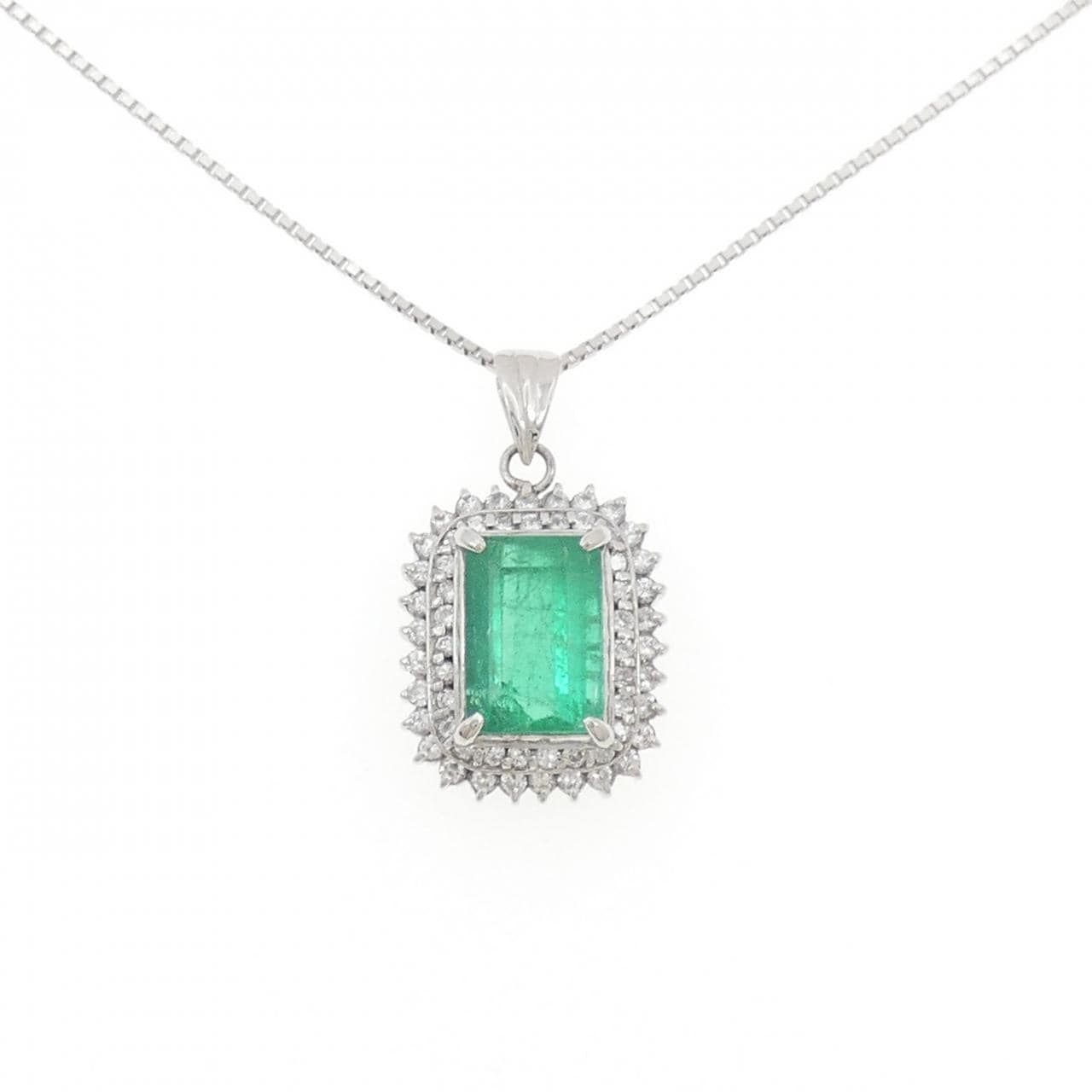 PT900/PT850 エメラルド ネックレス 4.24CT コロンビア産