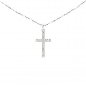 K10WG クロス ダイヤモンド ネックレス