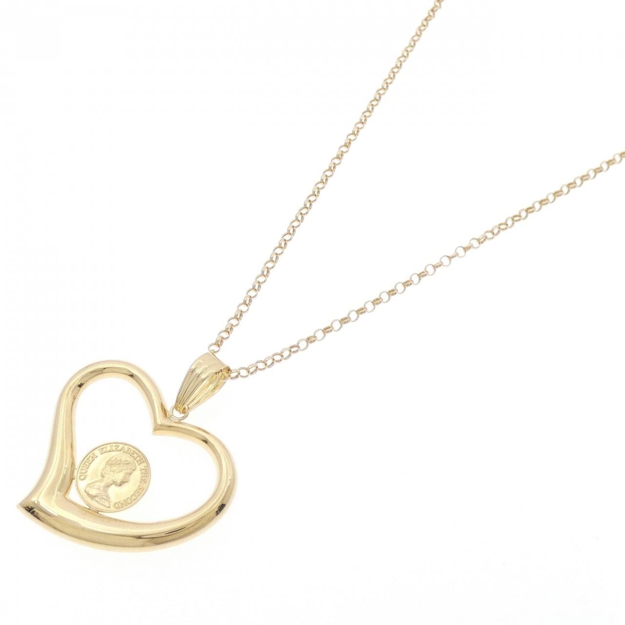 K18YG heart necklace