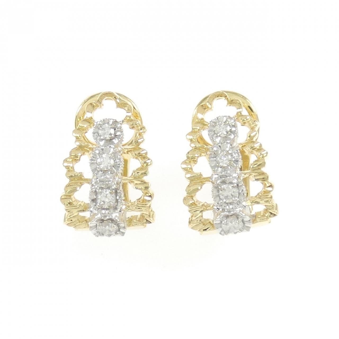 K18YG/K18WG钻石耳环 0.26CT