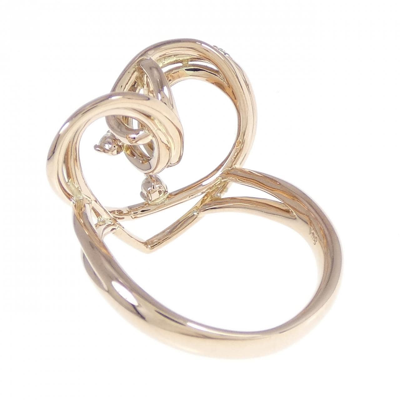 K18PG ハート ダイヤモンド リング 0.12CT