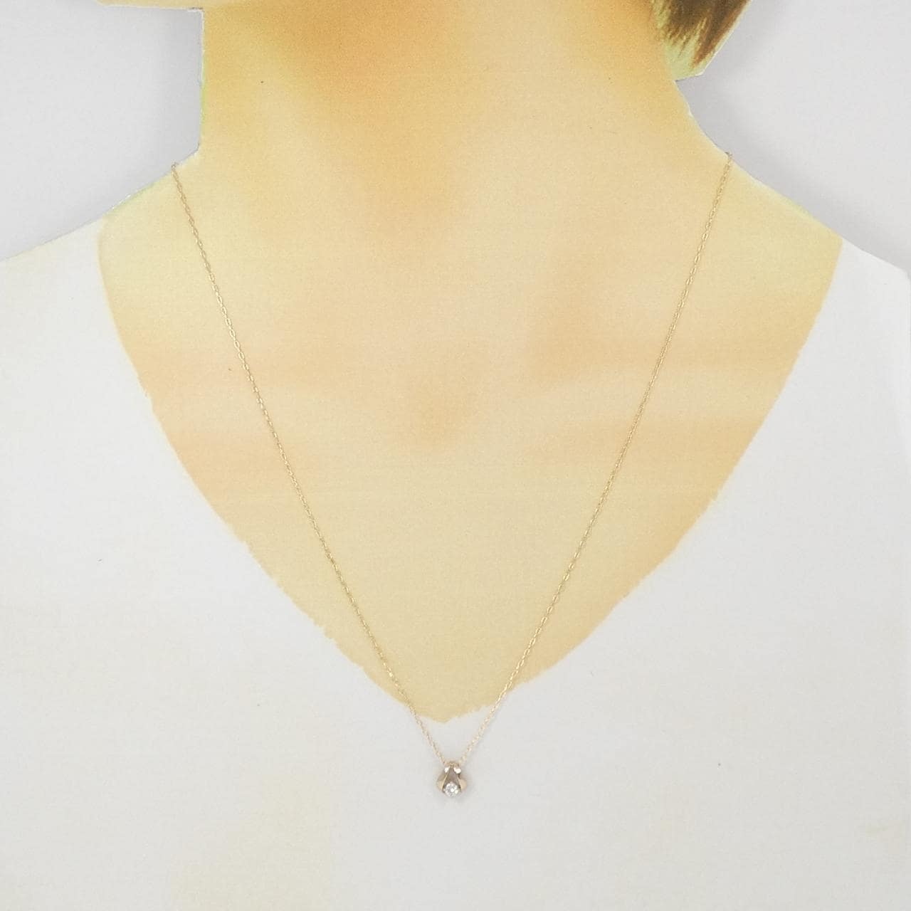 K18YG ダイヤモンド ネックレス 0.08CT