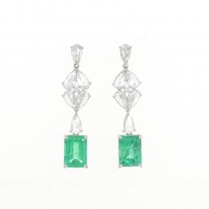 K18WG エメラルド ピアス 4.33CT