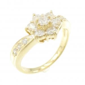 K18YG フラワー ダイヤモンド リング 0.71CT