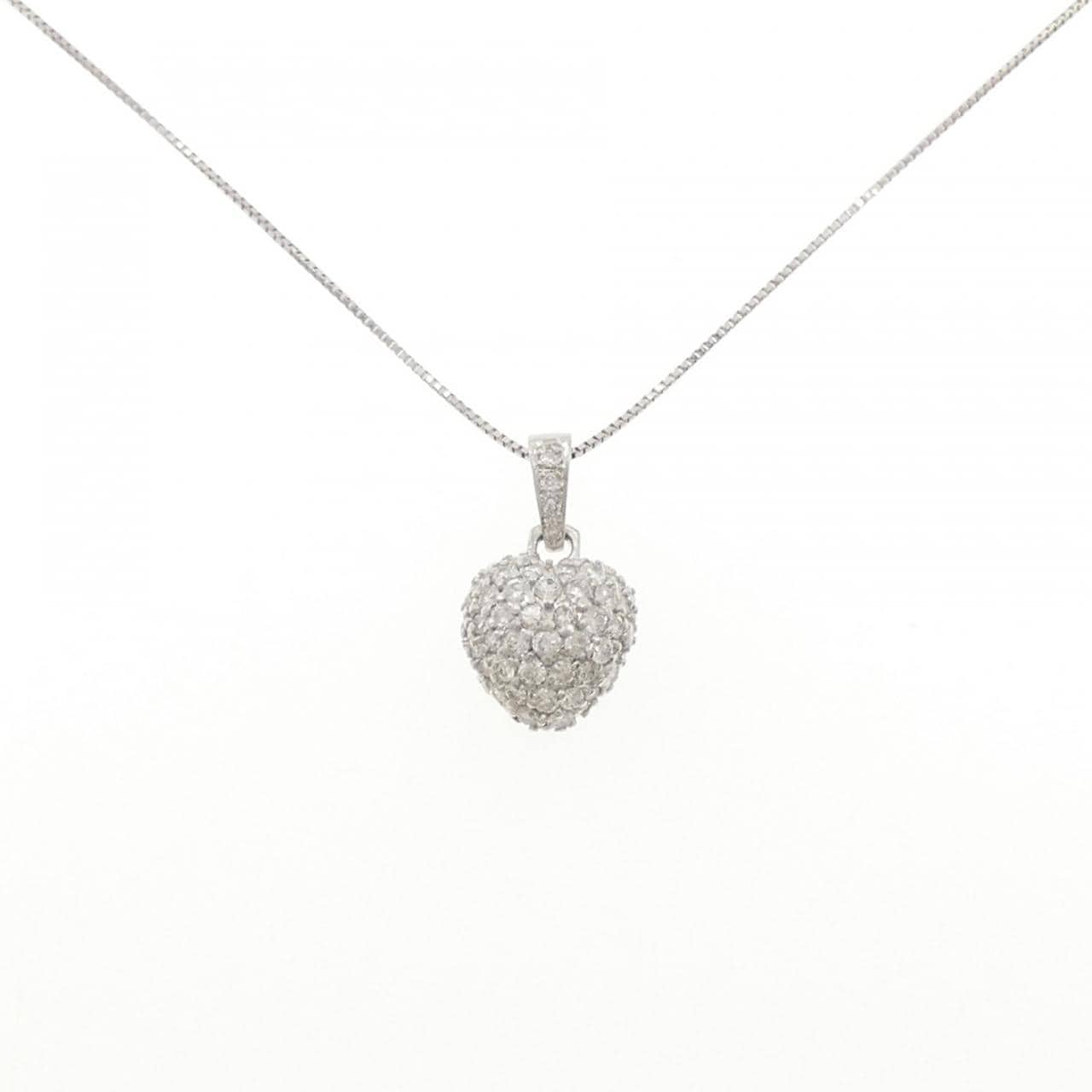PT900/PT850 ハート ダイヤモンド ネックレス 0.98CT
