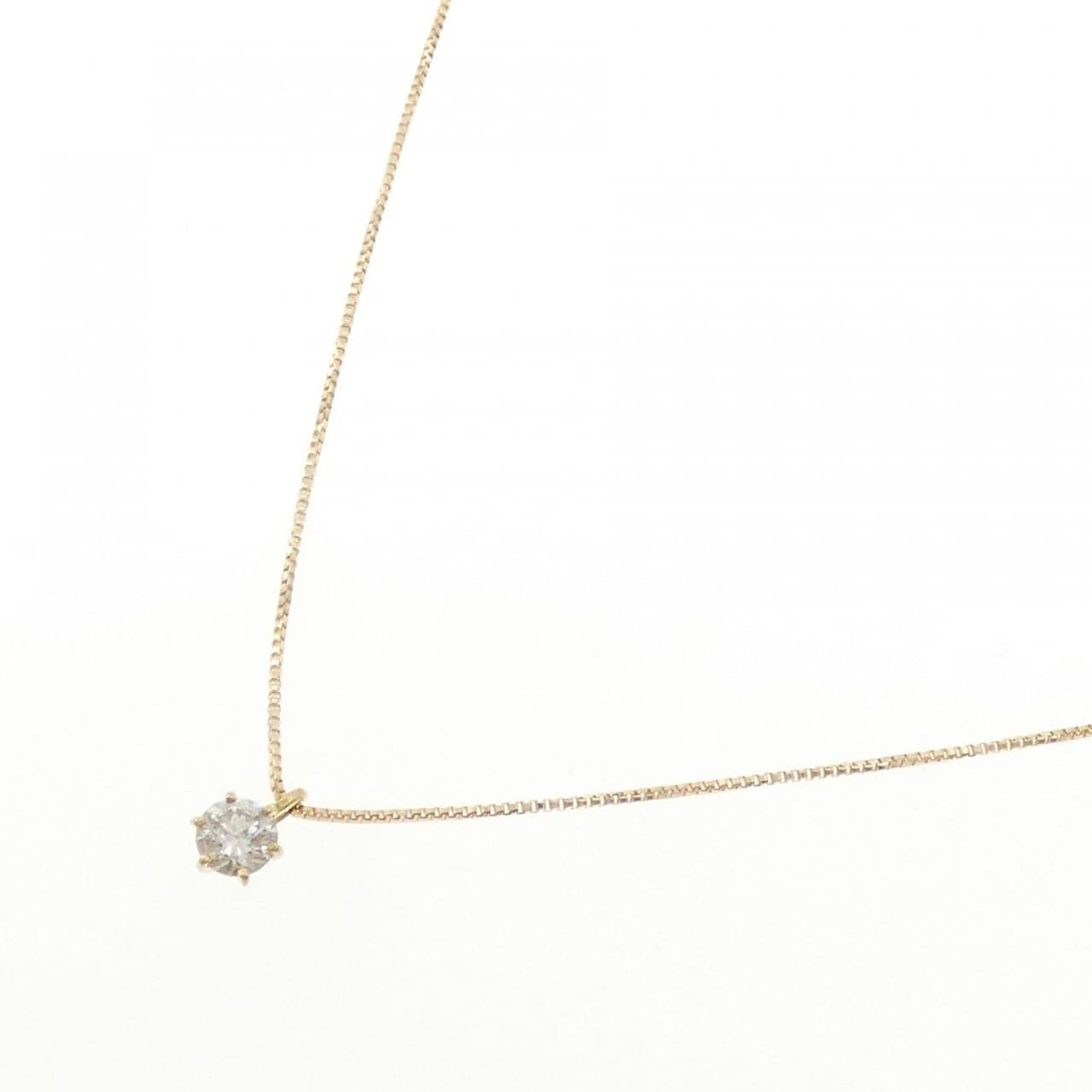 K18YG ソリティア ダイヤモンド ネックレス 0.15CT