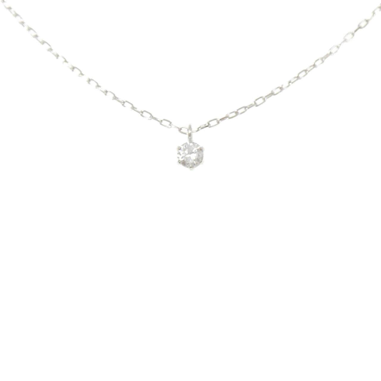 K18WG ソリティア ダイヤモンド ネックレス 0.14CT