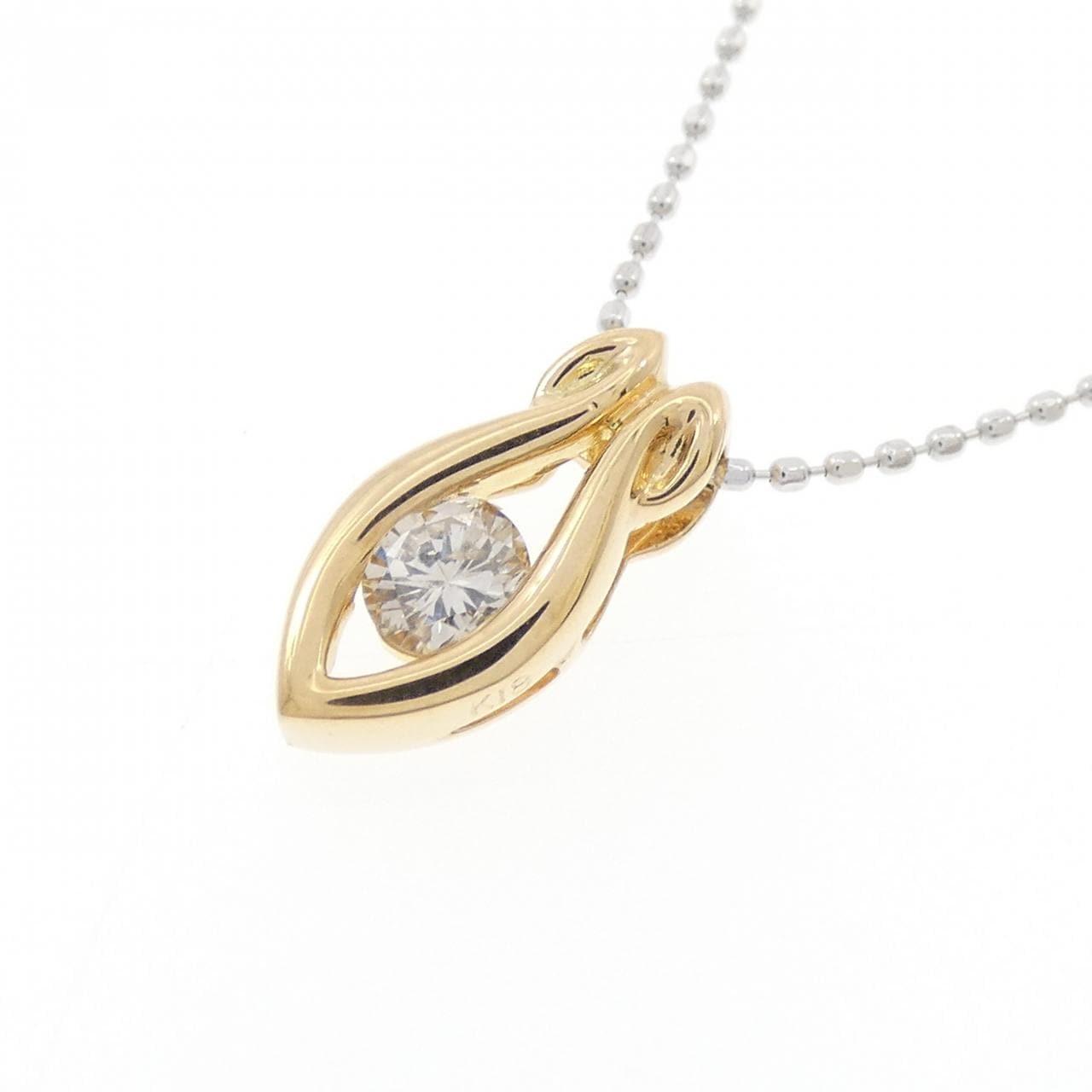 K18YG/K18WG ダイヤモンド ネックレス 0.22CT
