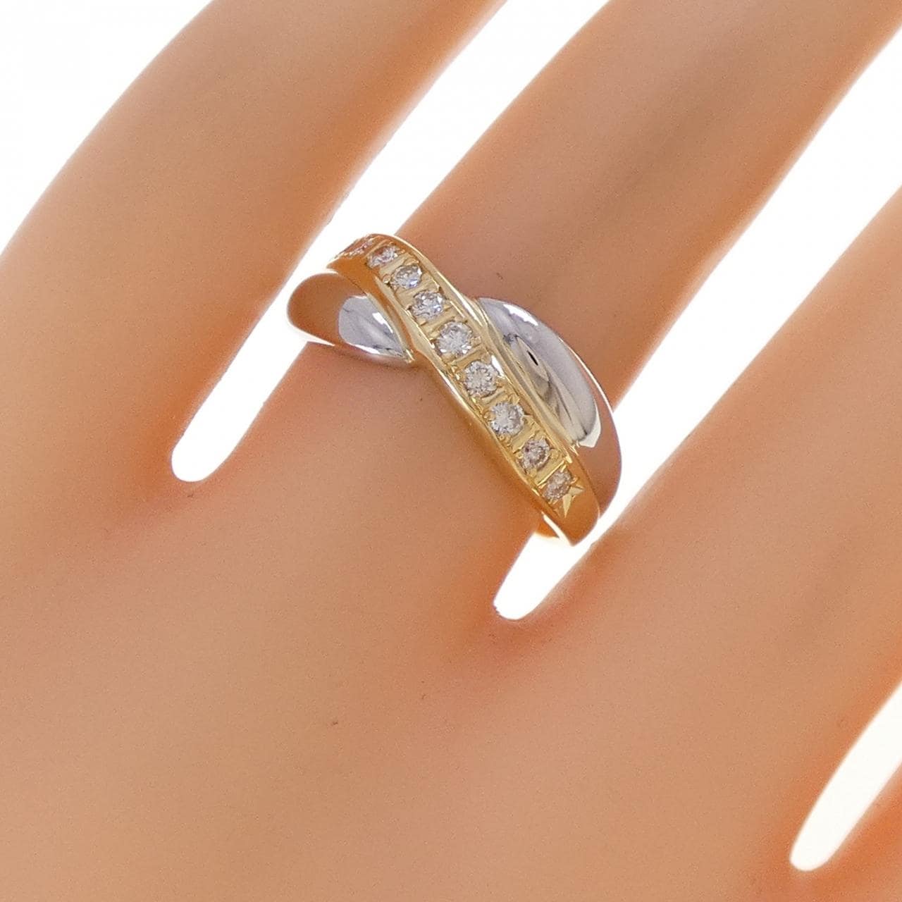 K18YG/PT900 ダイヤモンド リング 0.20CT