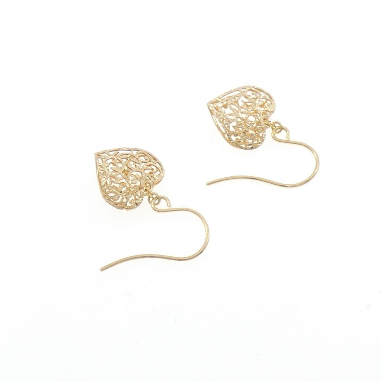 K18YG ハート ピアス