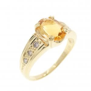 K18YG シトリン リング 1.13CT