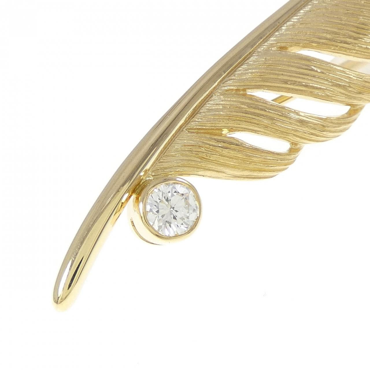 ミキモト フェザー ダイヤモンド ブローチ 0.31CT