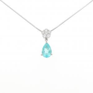 PT900/PT850 フラワー パライバトルマリン ネックレス 1.16CT
