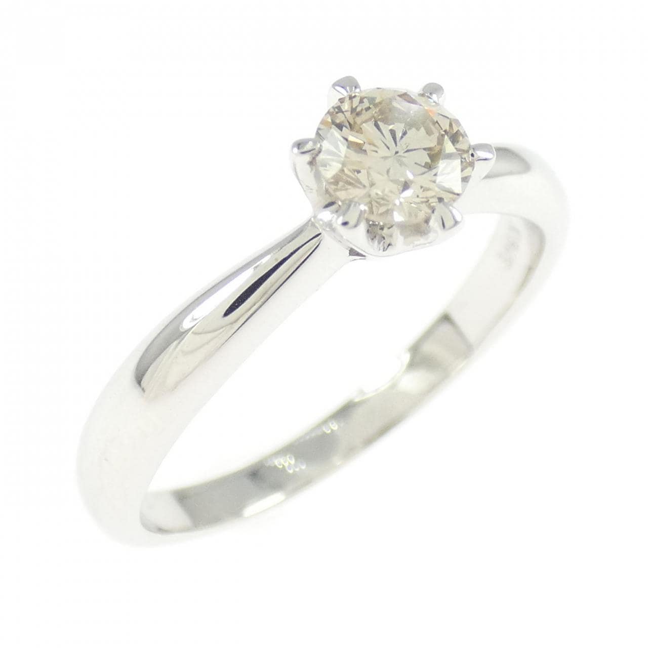 K18WG ソリティア ダイヤモンド リング 0.33CT