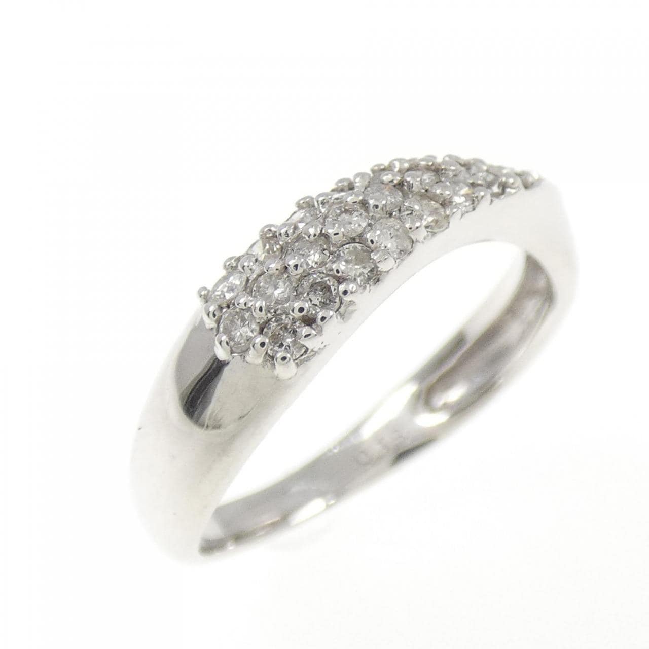 K18WG ダイヤモンド ピンキー リング 0.18CT