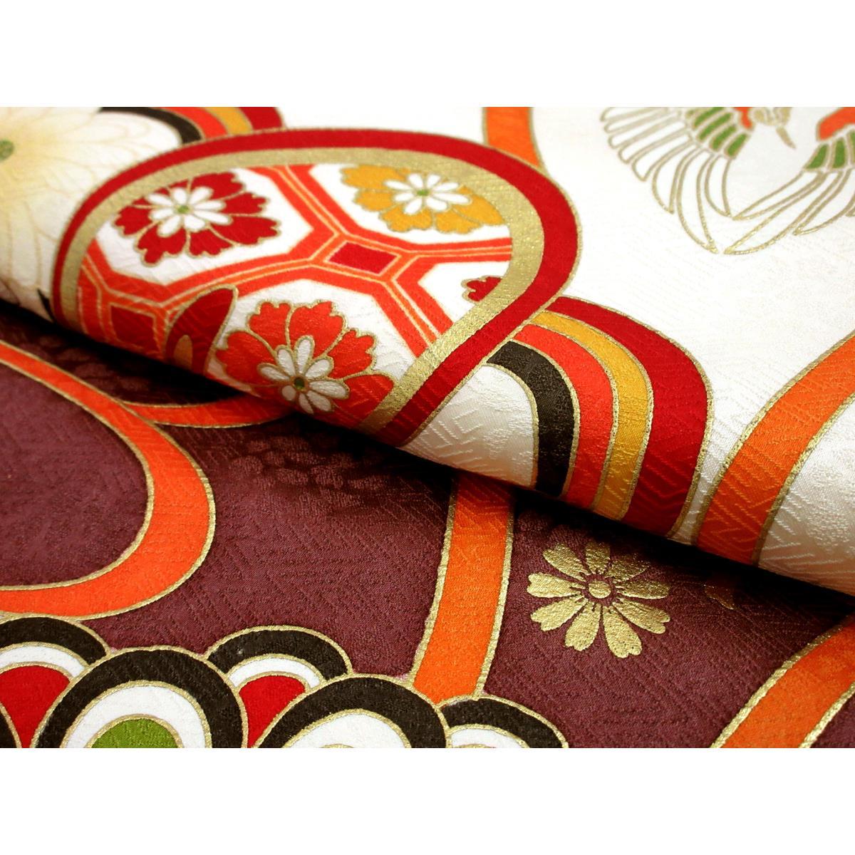 振袖　友禅金彩加工　刺繍入りボカシ染