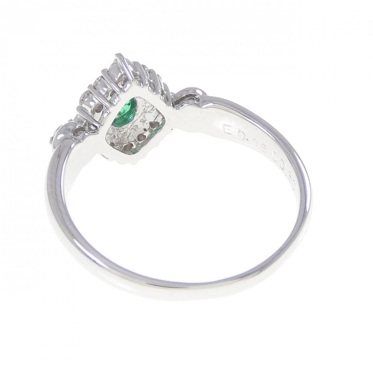 K18WG エメラルド リング 0.18CT