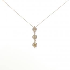 K18PG スリーストーン ダイヤモンド ネックレス 1.00CT