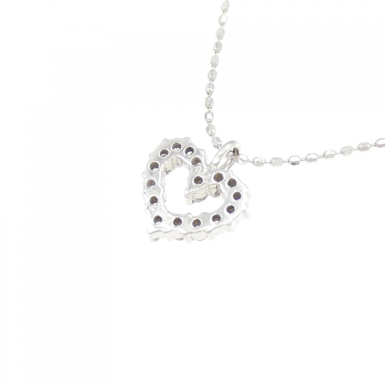 K18WG/750WG heart Diamond necklace 0.13CT