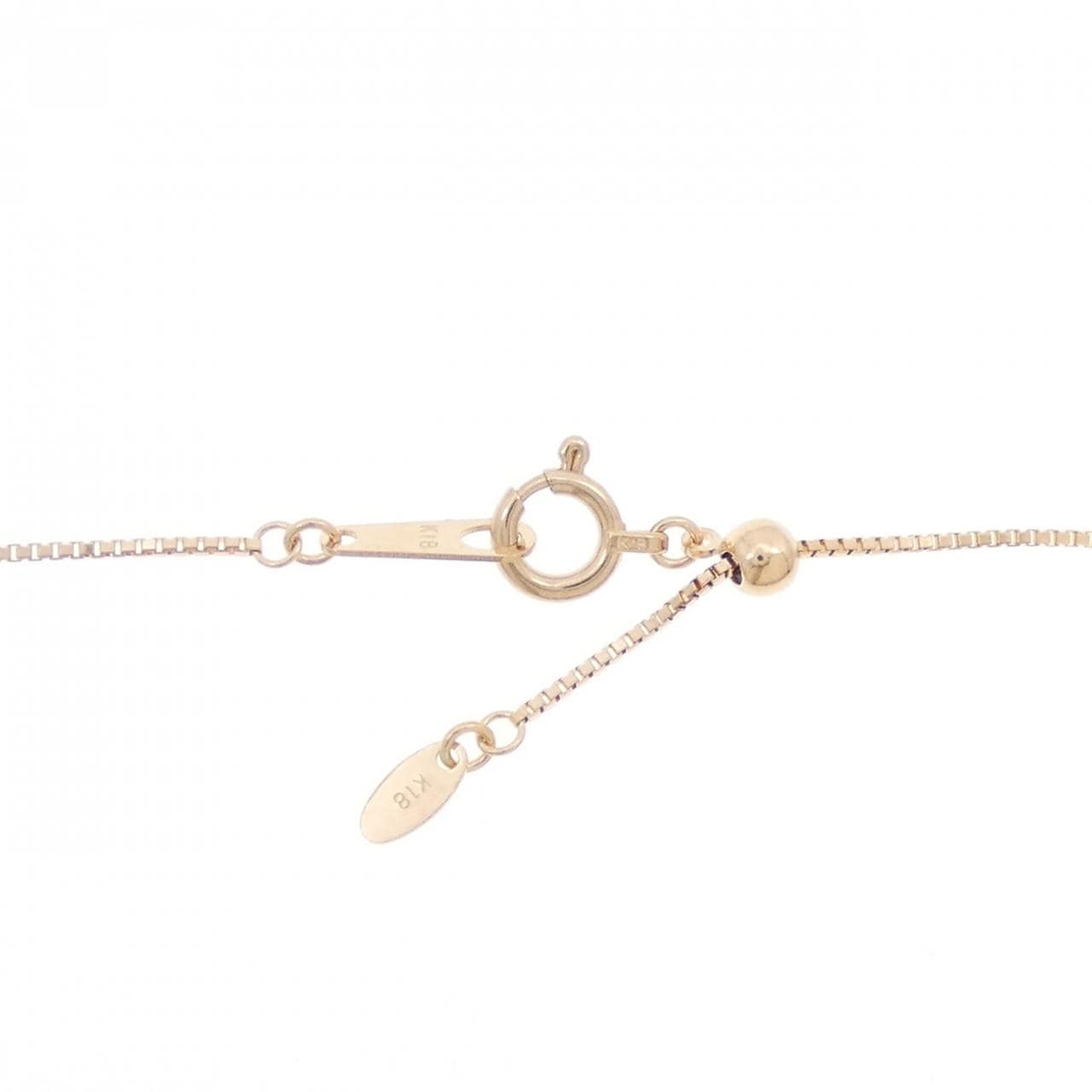 K18PG Horseshoe Diamond Necklace 0.20CT