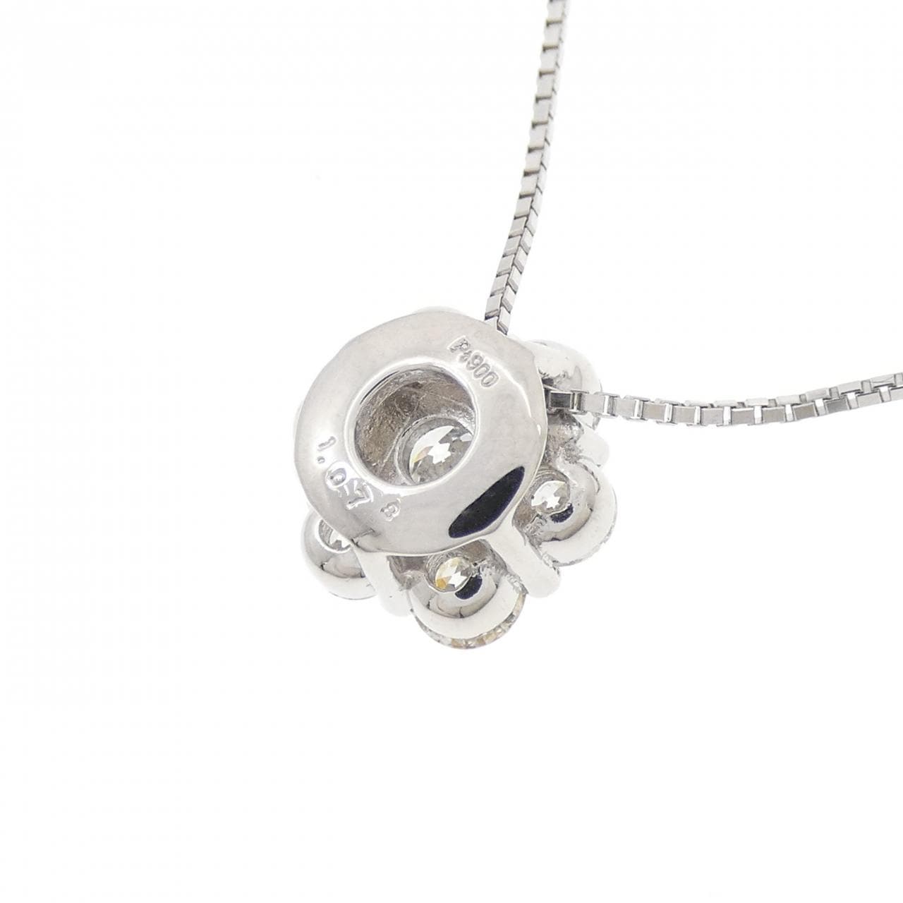 PT900/PT850 フラワー ダイヤモンド ネックレス 1.078CT