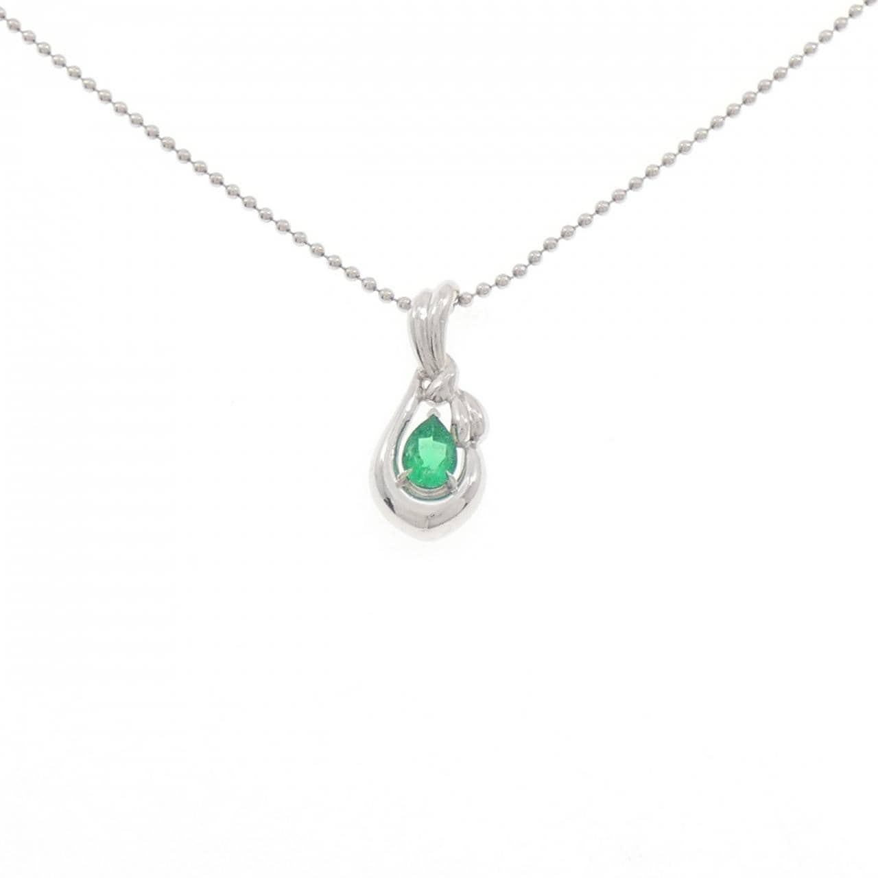 PT900/PT850 エメラルド ネックレス 0.49CT