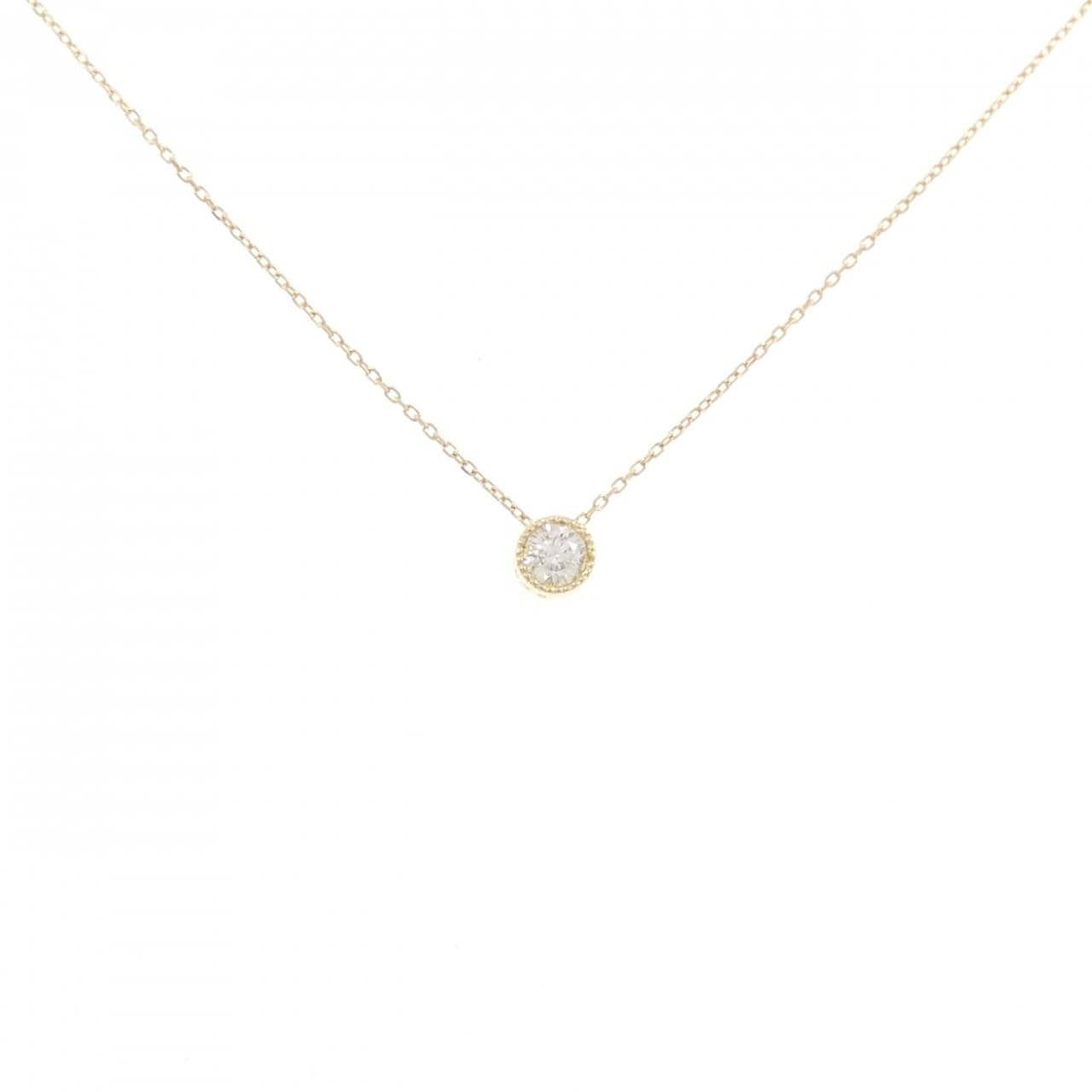 K18YG ソリティア ダイヤモンド ネックレス 0.08CT