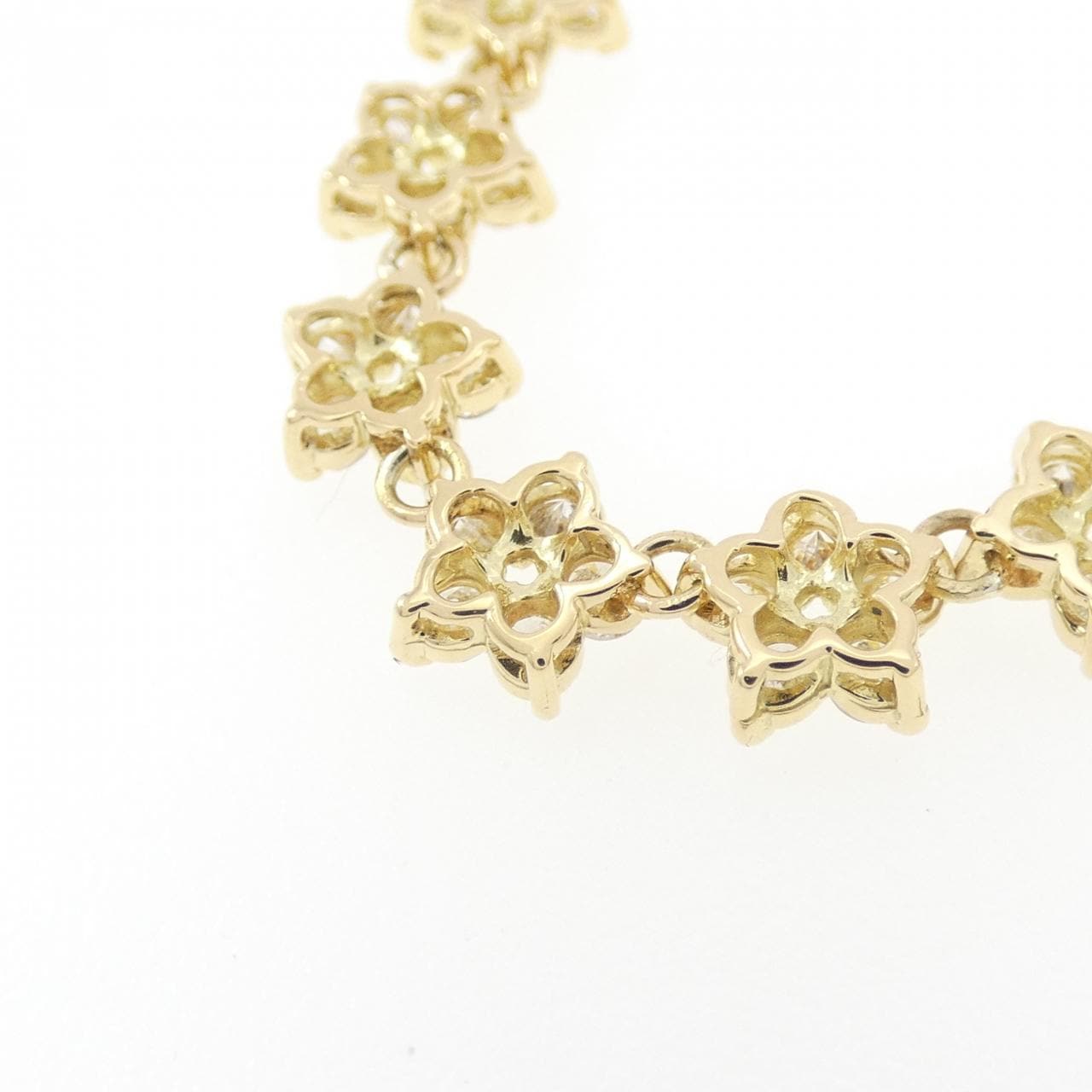 K18YG フラワー ダイヤモンド ネックレス 1.07CT