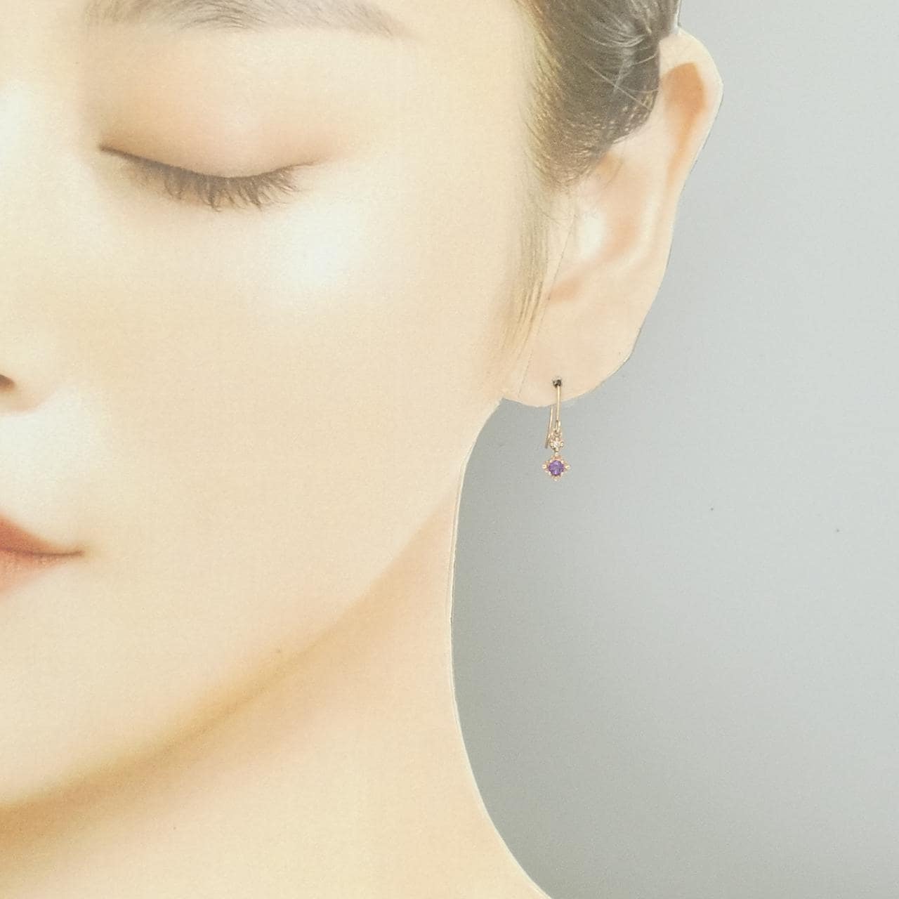 4゜C アメジスト ピアス
