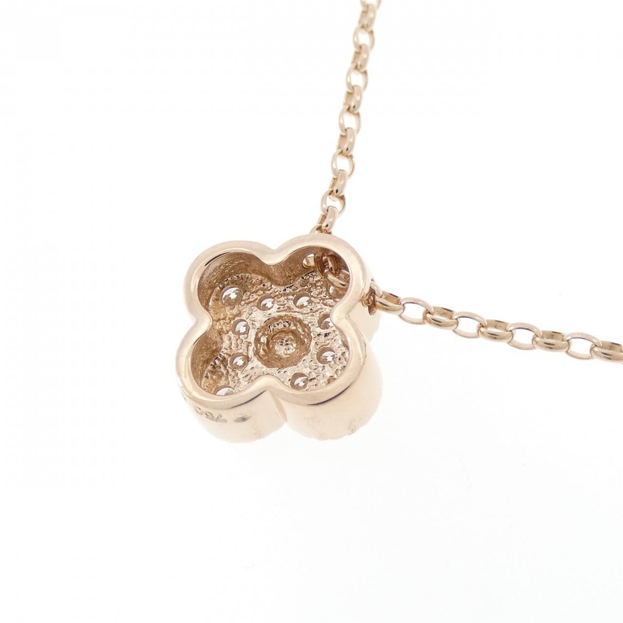 K18PG フラワー ダイヤモンド ネックレス 0.30CT