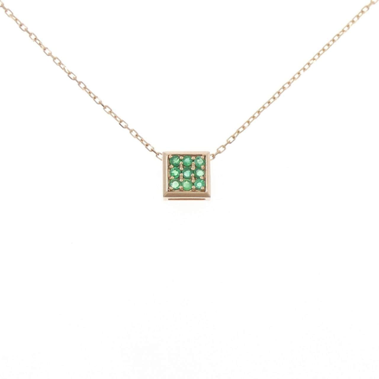 K18PG エメラルド ネックレス 0.10CT