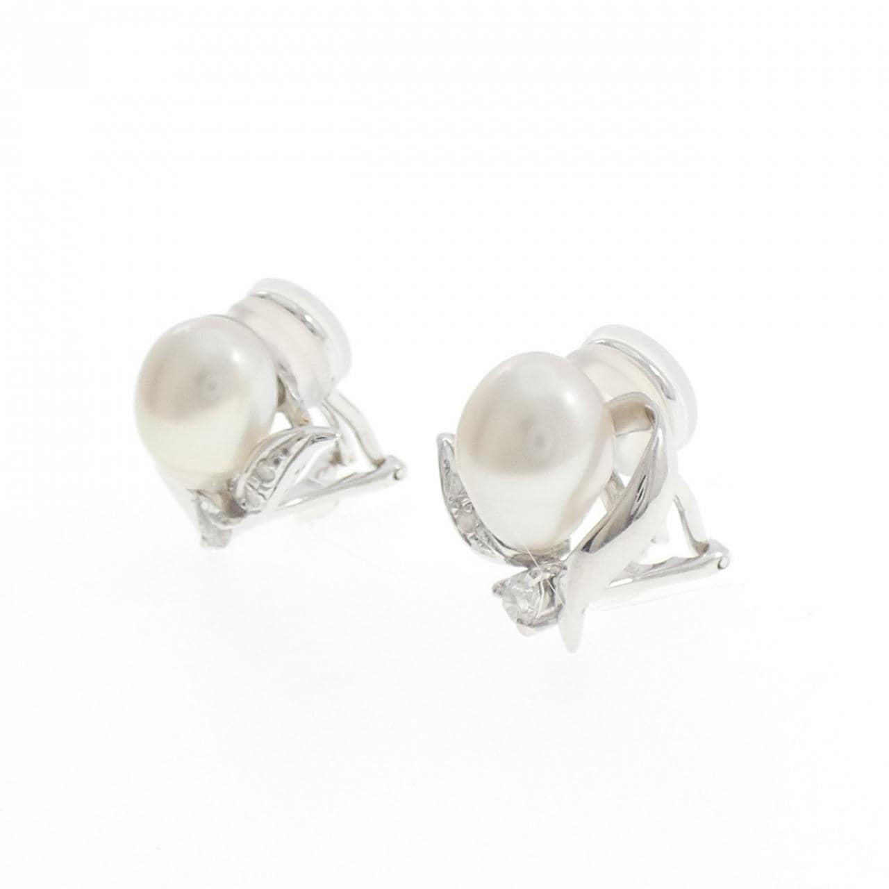 K14WG 白蝶パール イヤリング