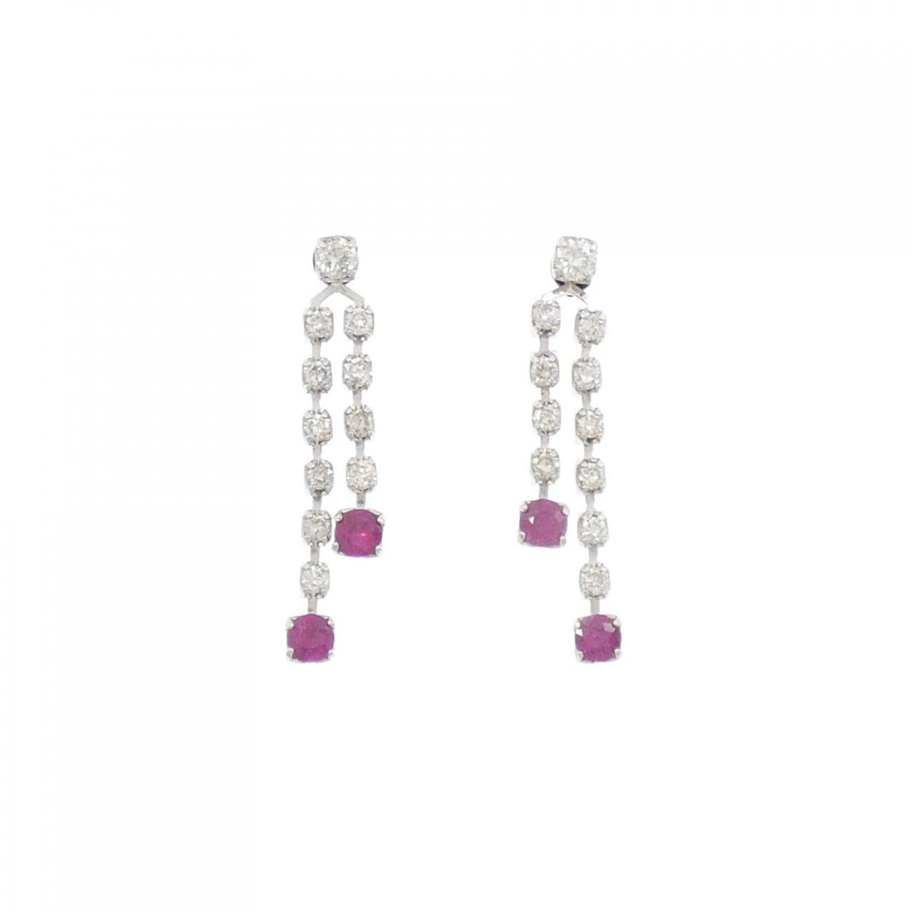 K14WG ルビー ピアス 0.54CT